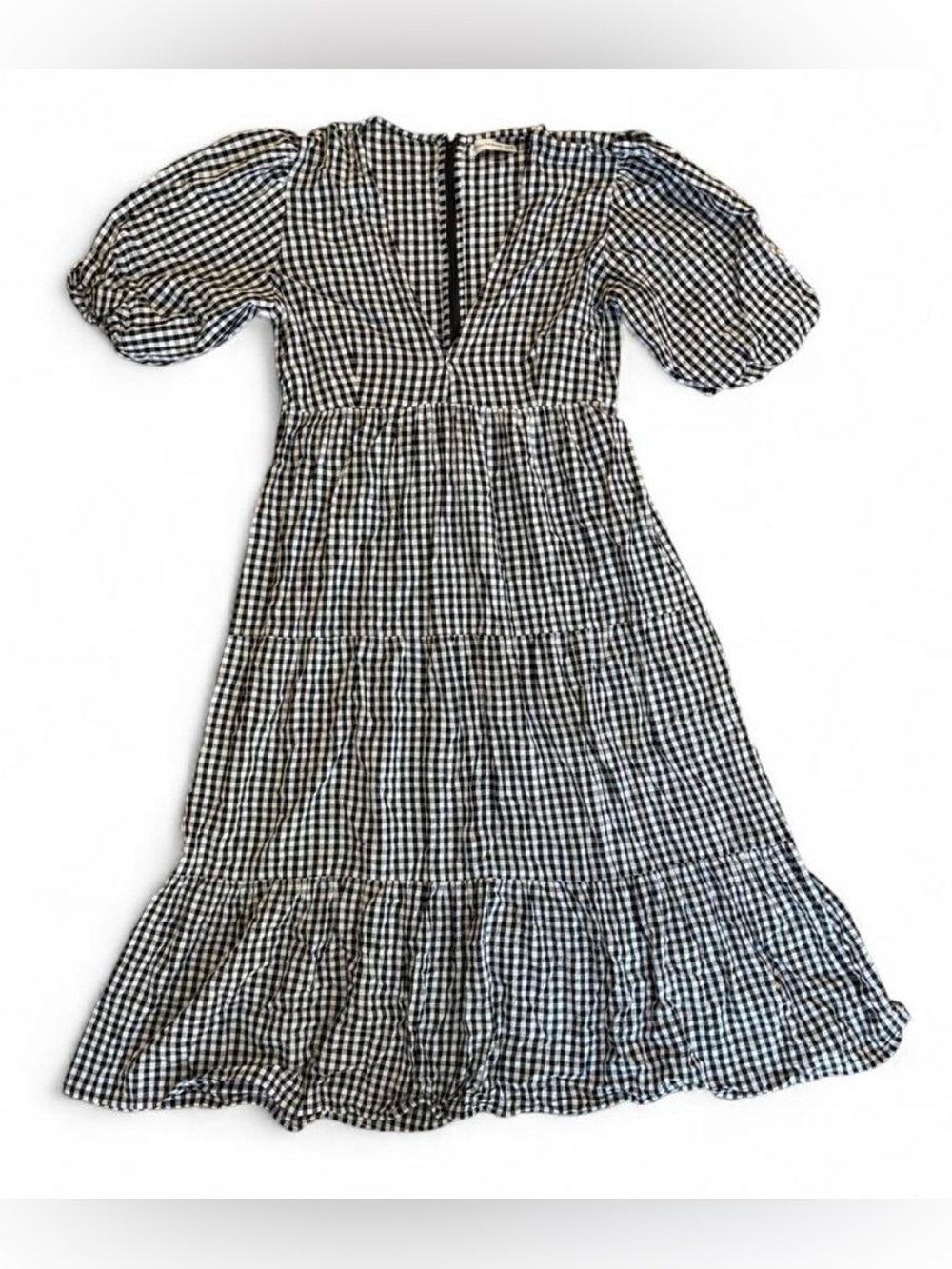 Faithfull the Brand Black and White Gingham Dress size 12